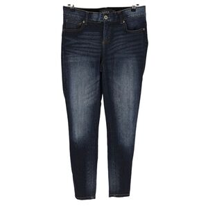 Torrid Bombshell Skinny Jeans Slimming Panel Mid Rise Dark Wash Denim 12